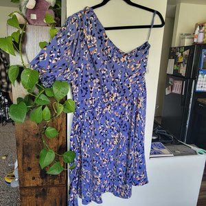 Nine West One Shoulder Tie Waist Dress (L)